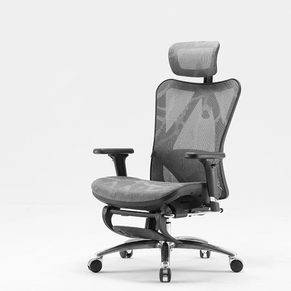 ghe cong thai hoc ergonomic m57b co ke chan mau khung den luoi
